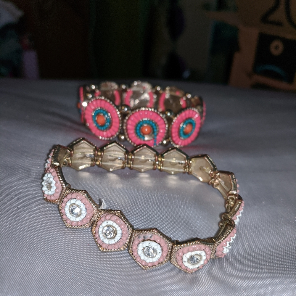 Vintage Statement Stretch Bracelets - image 3